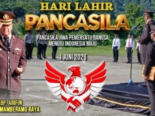 Polres Mamberamo Raya Melaksanakan Upacara Bendera Dalam Rangka Hari Jadi Pancasila 2026