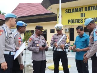 Usai Apel Pagi, Sipropam Polres Sarmi Sidak Kelengkapan Surat Seluruh Personel