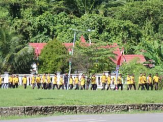Kapolres Sarmi Pimpin Olahraga Pagi, Tingkatkan Kebugaran dan Soliditas Personel