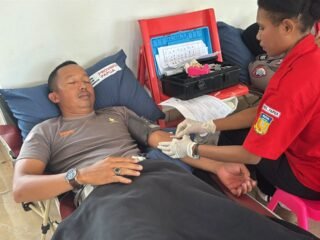 Sambut Hari Lalu Lintas Bhayangkara ke-71, Satlantas Polres Sarmi Turut Andil dalam Aksi Donor Darah