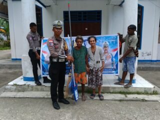 Sambut Hari Lalu Lintas Bhayangkara ke-71, Sat Lantas Polres Sarmi Berbagi Kepedulian di Gereja Efata